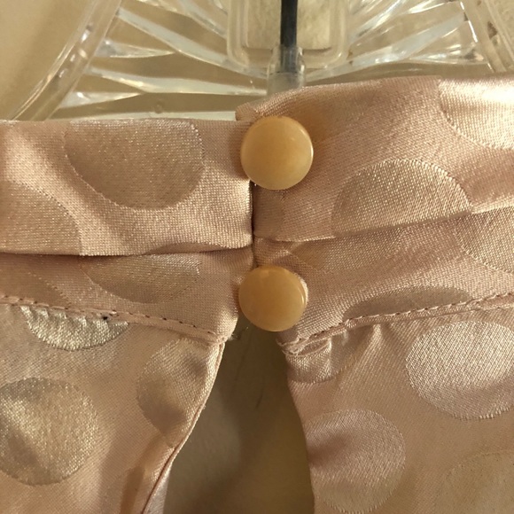 Ann Taylor Factory Petite Pale Pink Polka Dot High Neck Blouse - Picture 5 of 9